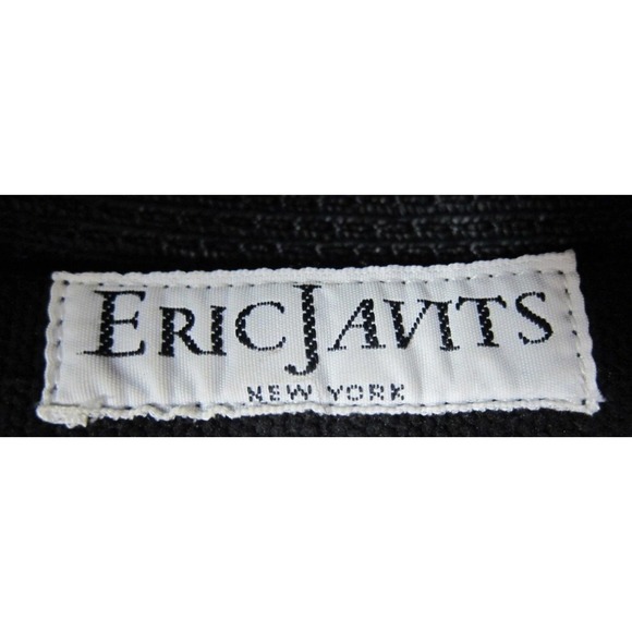 VTG Y2K Eric Javits New York Squishee Packable Wide Brim Sun Hat Dark Navy Black - Picture 2 of 3
